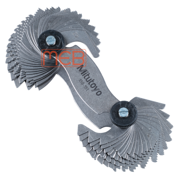 Bộ dưỡng đo bước ren 188-151 ( 0.4-7mm/4-42 TPI x 51 lá ) Mitutoyo